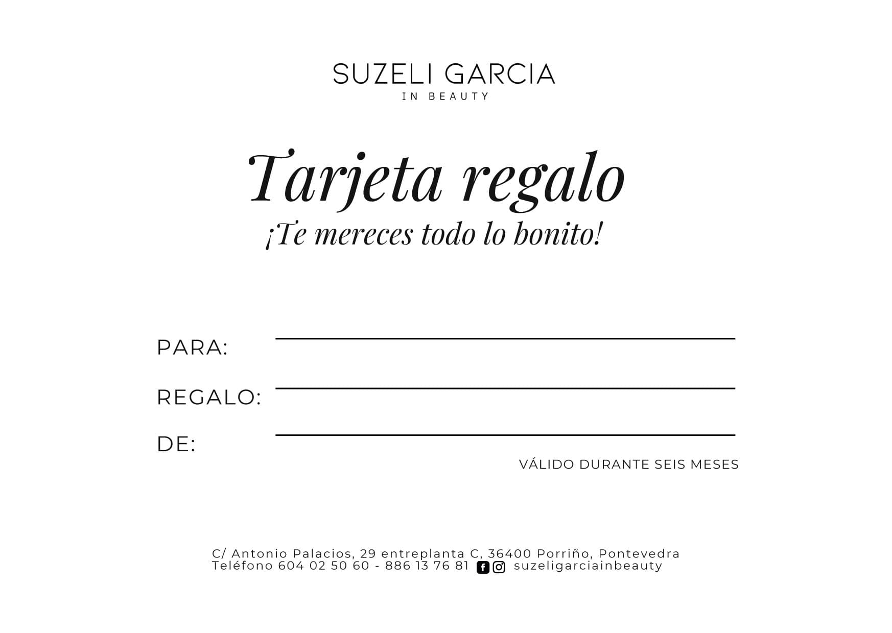 Tarjeta regalo estética en O Porriño